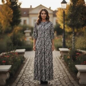 Natural Life Floral Boho Max Large Flowy Relaxed Fit Cottagecore 100% Rayon